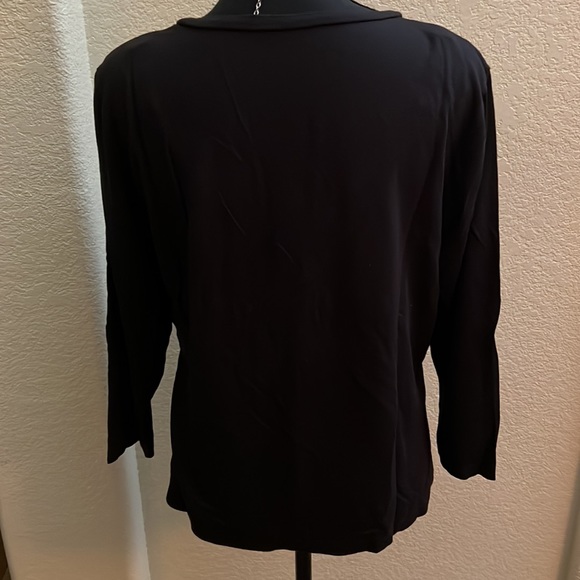 Talbots black silk/spandex/modal 3/4 sleeve length t shirt: lightly worn - Picture 2 of 7